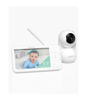 Vigilabebés Momcozy BM03 con monitor de 5,5 pulgadas y cámara blanca