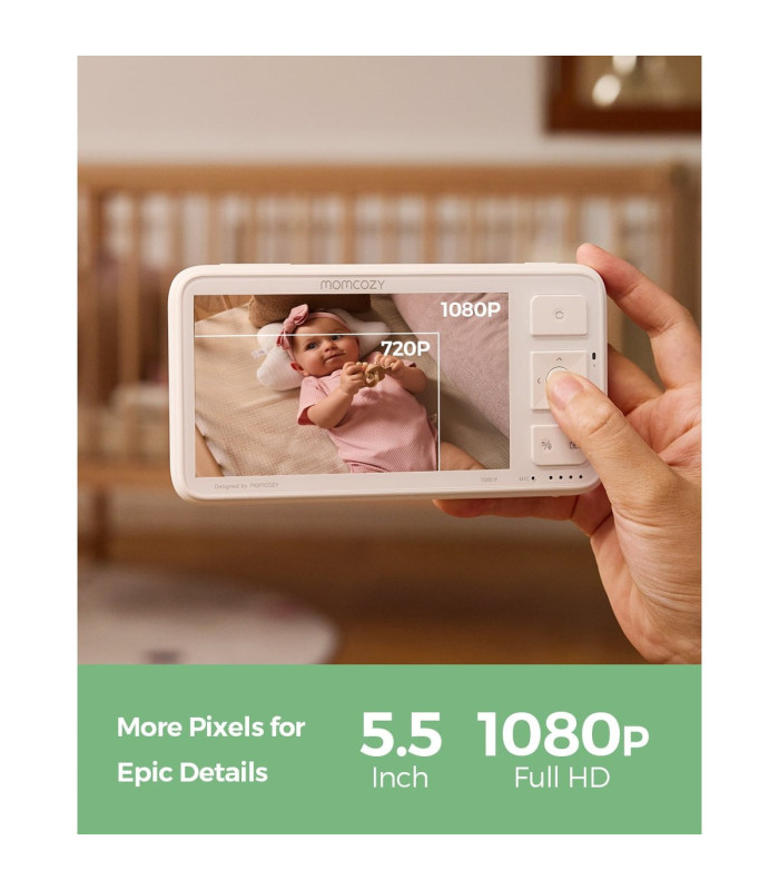 Pantalla de 5,5 pulgadas en 1080p del vigilabebés Momcozy BM03