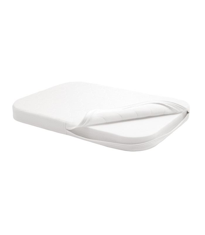 Colchón Stokke Nighti Mini con la funda abierta: se quita y se lava a 60 grados