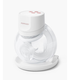 Sacaleches manos libres Momcozy S12 Pro Quick individual sobre su base