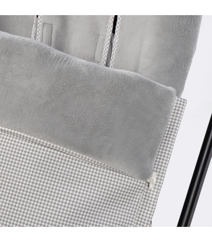 Interior de velour del saco silla invierno Little Bloom Vichy Gris de Pasito a Pasito