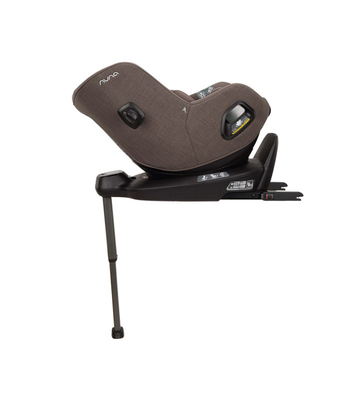 Nuna RELX Wind Chestnut de perfil instalada a contramarcha