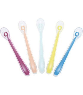Lote de 5 cucharas de silicona, multicolor