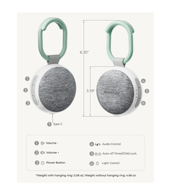 Momcozy Máquina Sonido Portátil con Luz