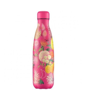 Botella Chillys Floral Pink Pompoms 500 Ml.