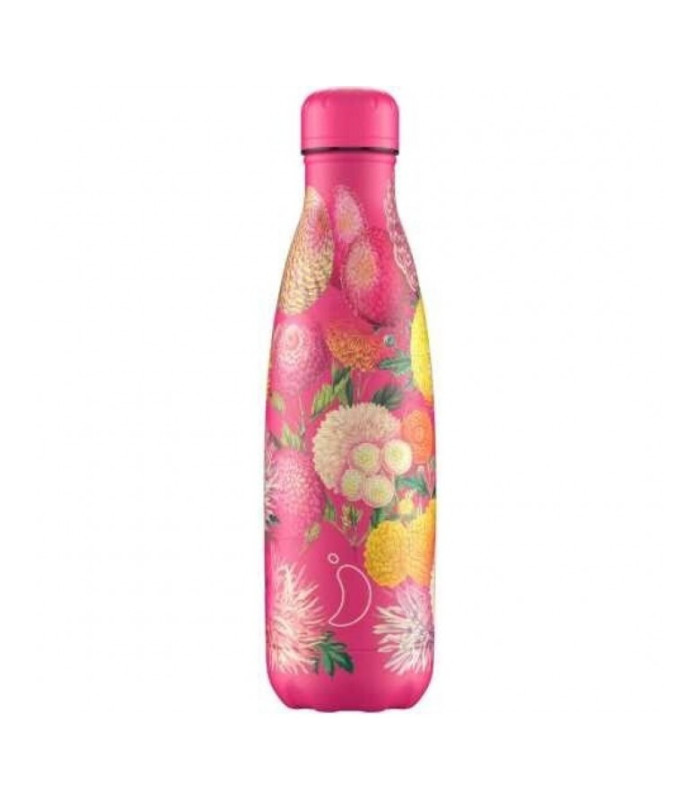 Botella Chillys Floral Pink Pompoms 500 Ml.