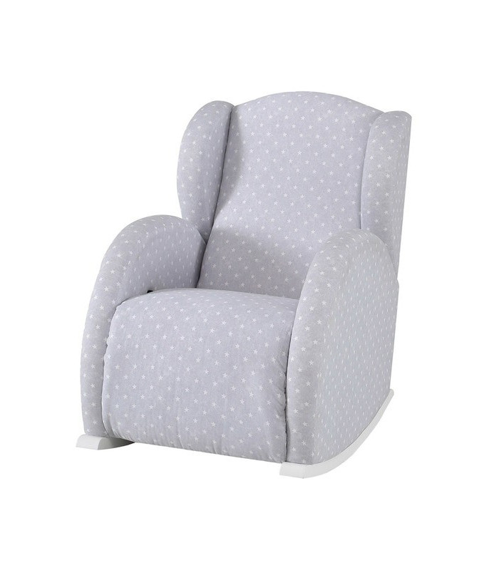 Mecedora Lactancia Flor Slow System Blanco Galaxy Gris