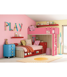 Habitación Litera Juvenil Delulu 44 Ros