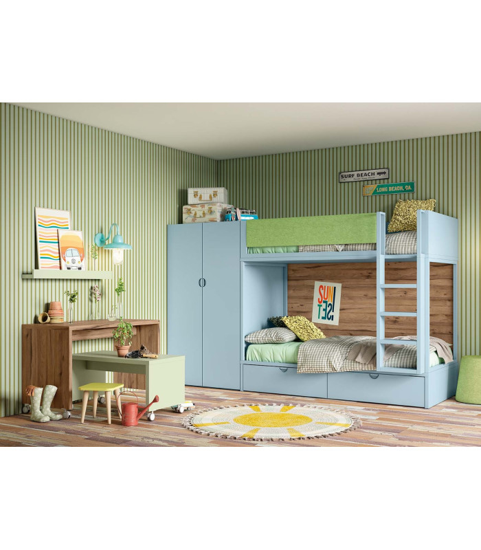 Habitación Litera Juvenil Delulu 45 Ros