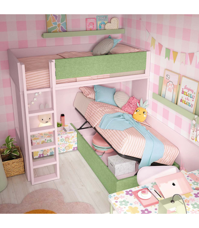 Habitación Litera Juvenil Delulu 47 Ros