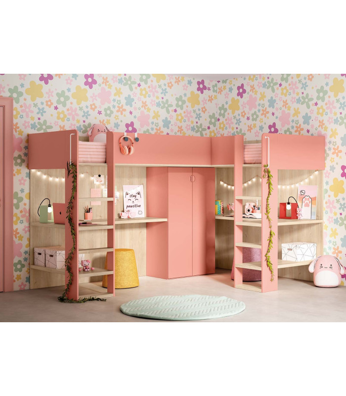 Habitación Litera Juvenil Delulu 48 Ros