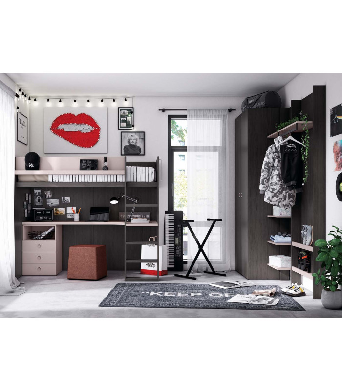 Habitación Litera Juvenil Delulu 49 Ros