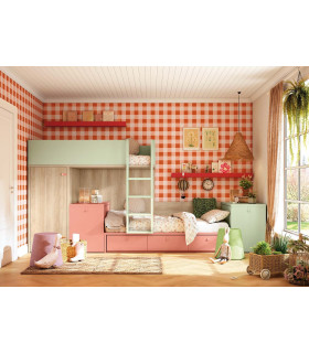 Habitación Litera Juvenil Delulu 54 Ros