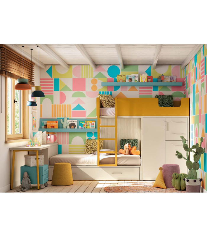 Habitación Litera Juvenil Delulu 55 Ros