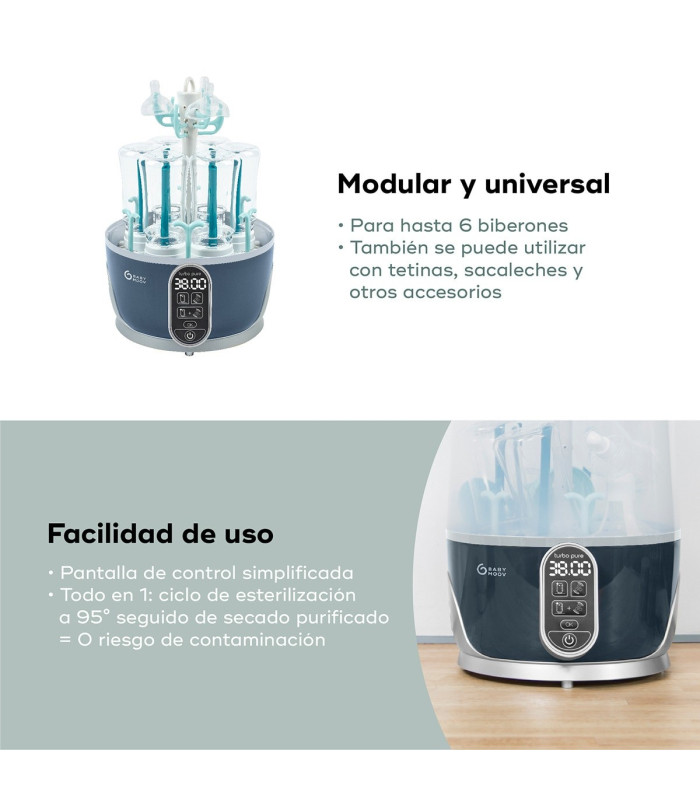 Turbo-Pure 4 en 1 Esterilizador y Seca biberones