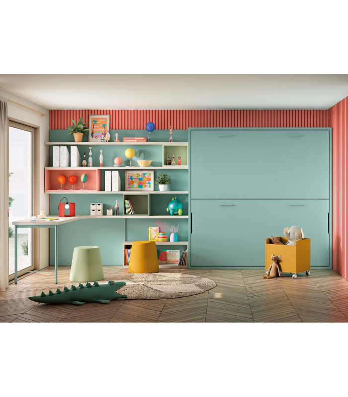 Habitación Litera Abatible Juvenil Delulu 68 Ros