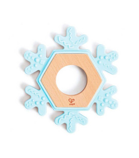Mordedor de madera y silicona copo de nieve