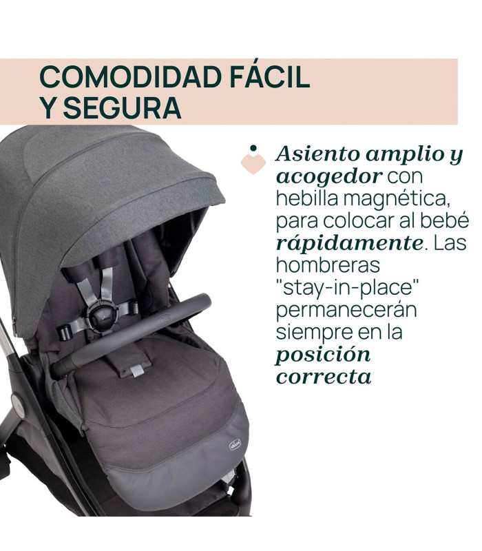 Carro de bebé Chicco Bellagio 2 piezas | Silla + Capazo Flexi | Nenelandia