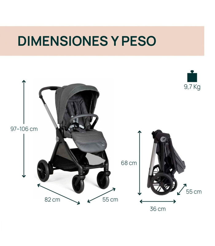 Carro de bebé Chicco Bellagio 2 piezas | Silla + Capazo Flexi | Nenelandia