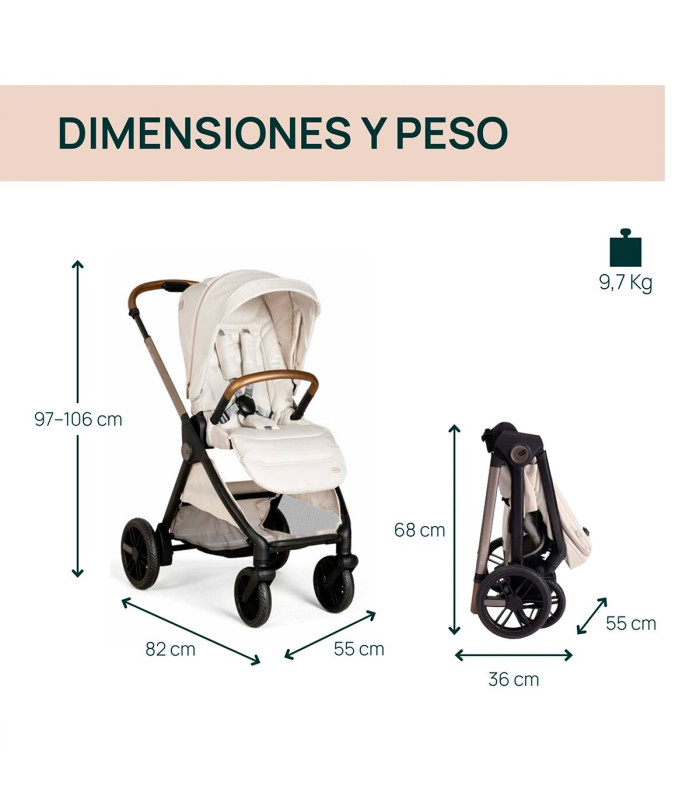 Carro de bebé Chicco Bellagio 2 piezas | Silla + Capazo Flexi | Nenelandia
