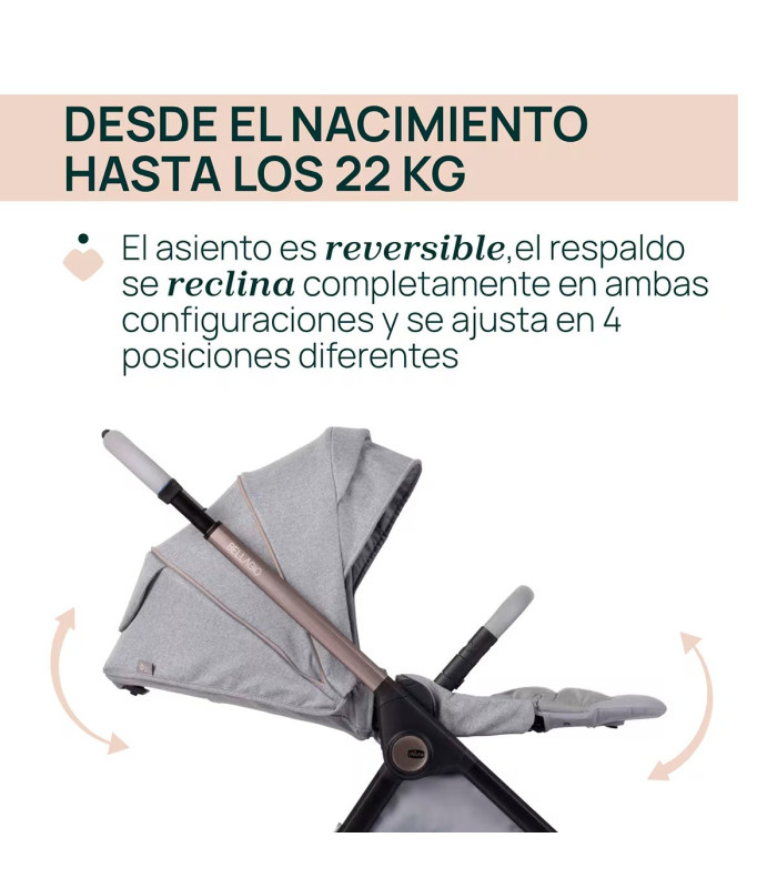 Carro de bebé Chicco Bellagio 2 piezas | Silla + Capazo Flexi | Nenelandia