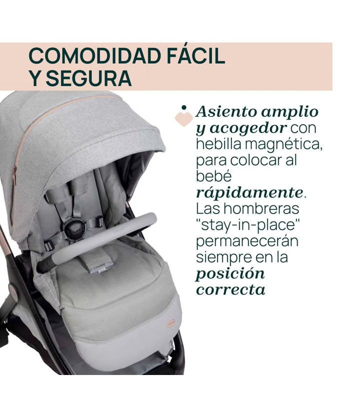 Carro de bebé Chicco Bellagio 2 piezas | Silla + Capazo Flexi | Nenelandia