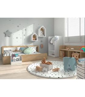 Cama con trasera espejo 140x70 Arco iris