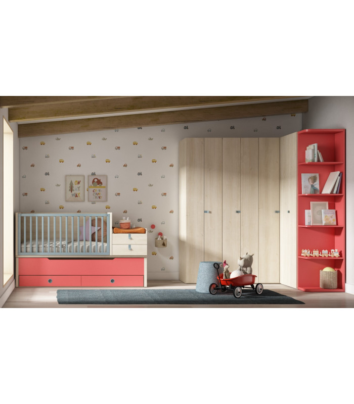 Cuna Convertible Ros 140x70 Bicama plus