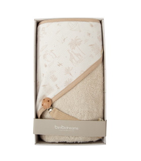 Capa de baño con sujetachupetes - set regalo Noé · Bimbidreams