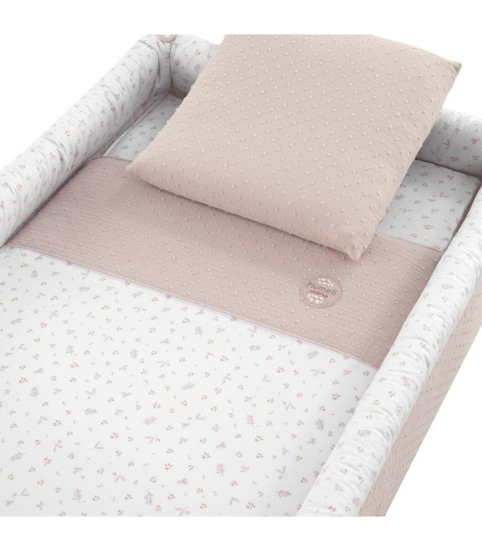 Minicuna Tijera Madera Plumeti Rosa/Natural 55X87X74 Cm
