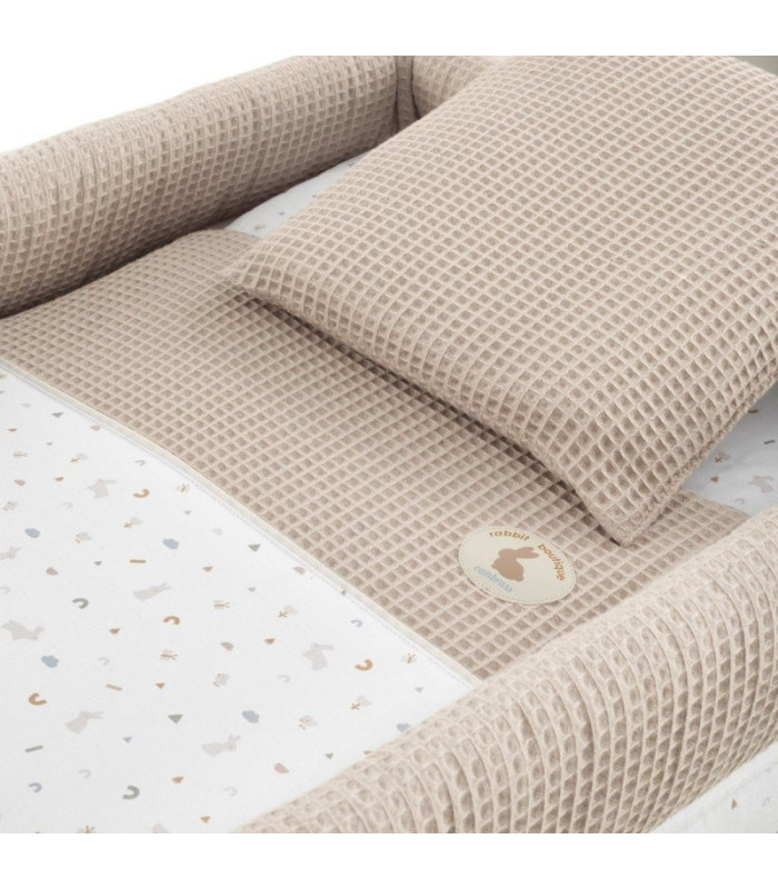 Minicuna Tijera Madera Rabbit Beige/Bco 55X87X74 Cm