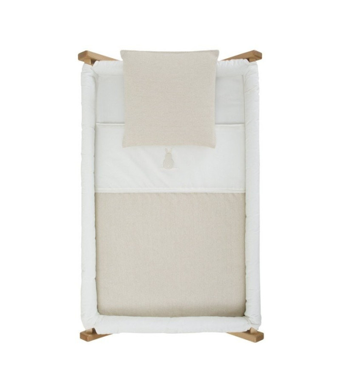 Minicuna Tijera Madera Lino Beige/Natural