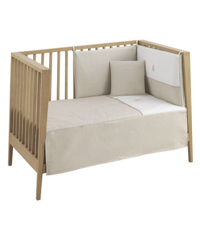 Cambrass Juego 2 Piezas Colcha Invierno-Verano Cuna 60 Lino Rosa Outlet