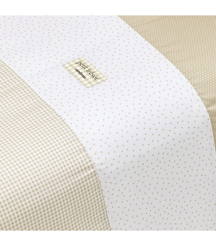 Cambrass Juego 2 Piezas Funda Nórdica Cuna 70 Vichy 10 Beige Outlet