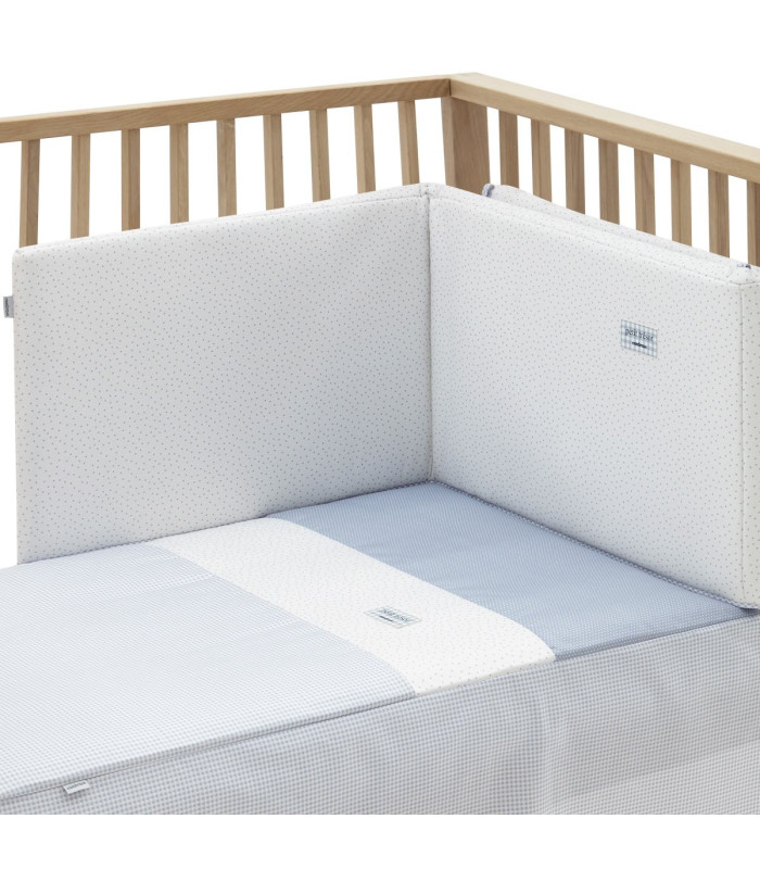 Cambrass Juego 2 Piezas Colcha Invierno-Verano Cuna 70 Vichy 10 Celeste Outlet