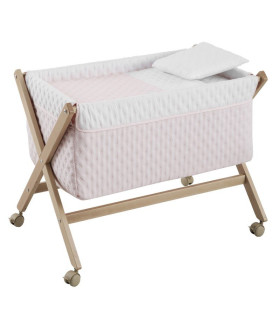 Minicuna Tijera Madera Soft Rosa/Natural