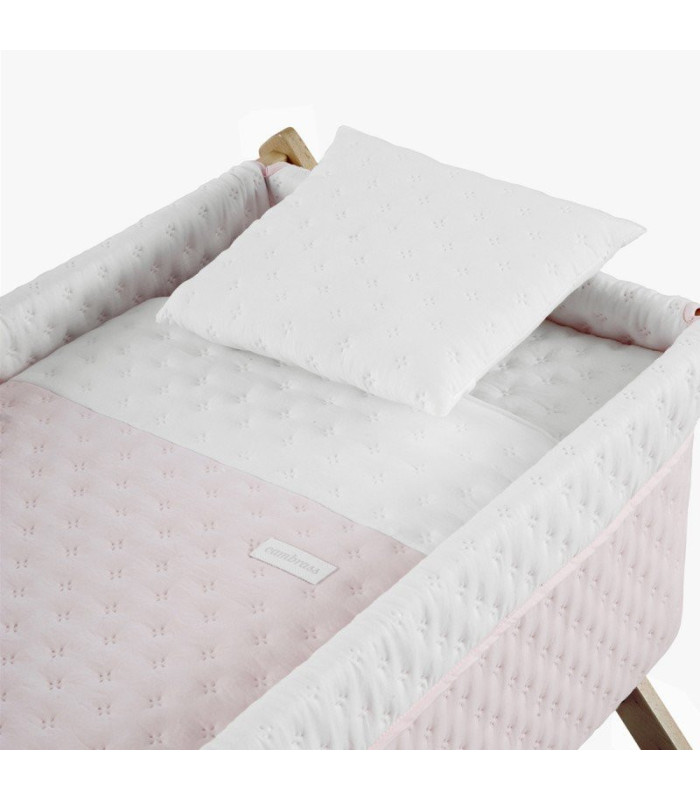 Minicuna Tijera Madera Soft Rosa/Natural