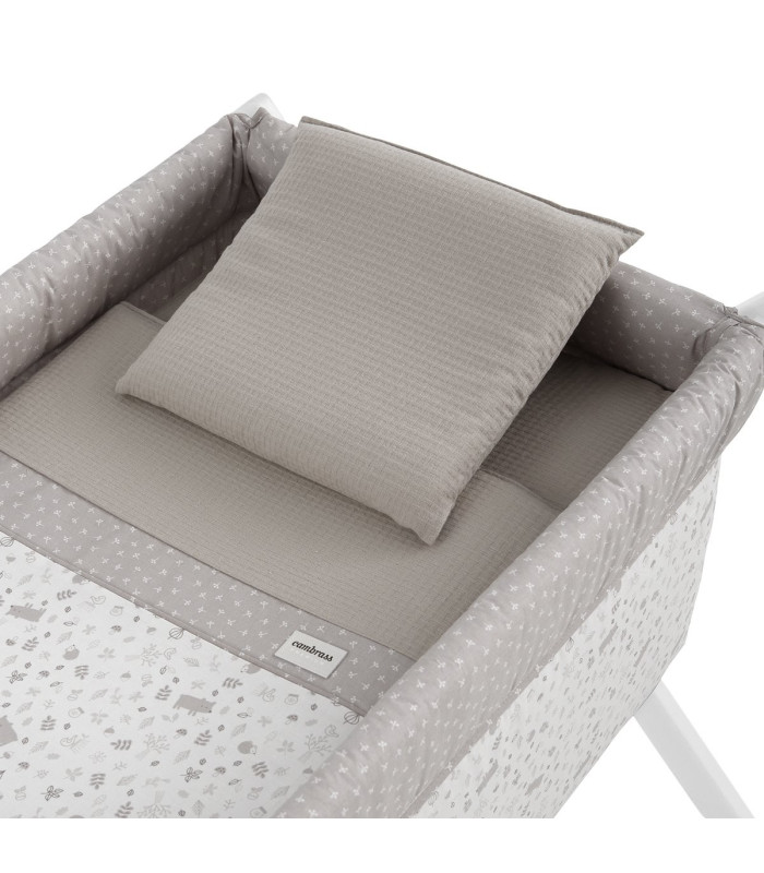 Minicuna Tijera Madera Abete Beige/Bco 55X87X74 Cm
