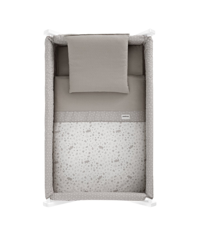 Minicuna Tijera Madera Abete Beige/Bco 55X87X74 Cm