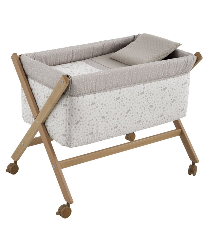 Minicuna Tijera Madera Abete Beige/Natural 55X87X74 Cm