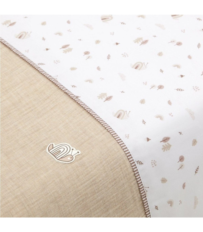 Cambrass Juego 2 Piezas Funda Nórdica Cuna 70 Greeny Beige Outlet