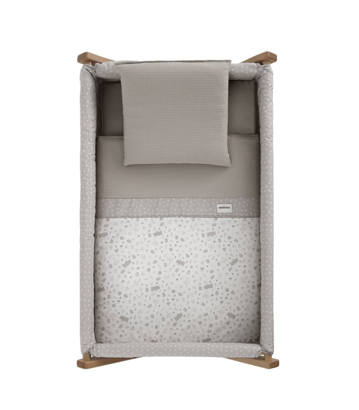 Minicuna Tijera Madera Abete Beige/Natural 55X87X74 Cm