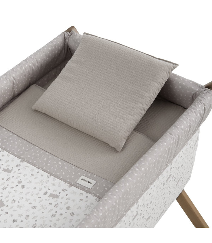 Minicuna Tijera Madera Abete Beige/Natural 55X87X74 Cm