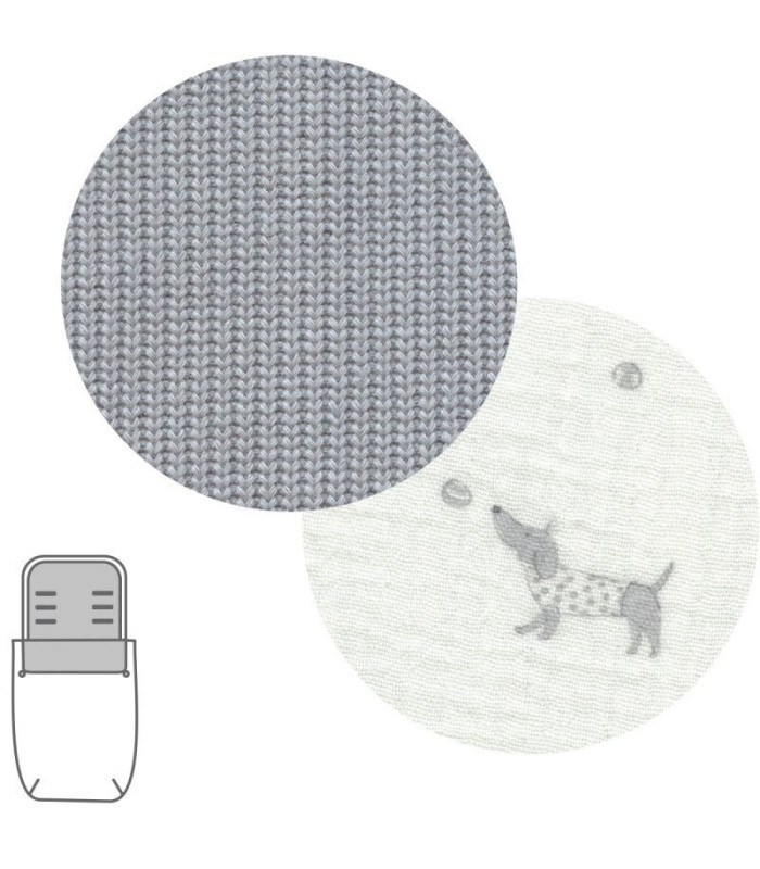 Saco Capazo + Colchoneta Puppy Gris 35X80X6 Cm