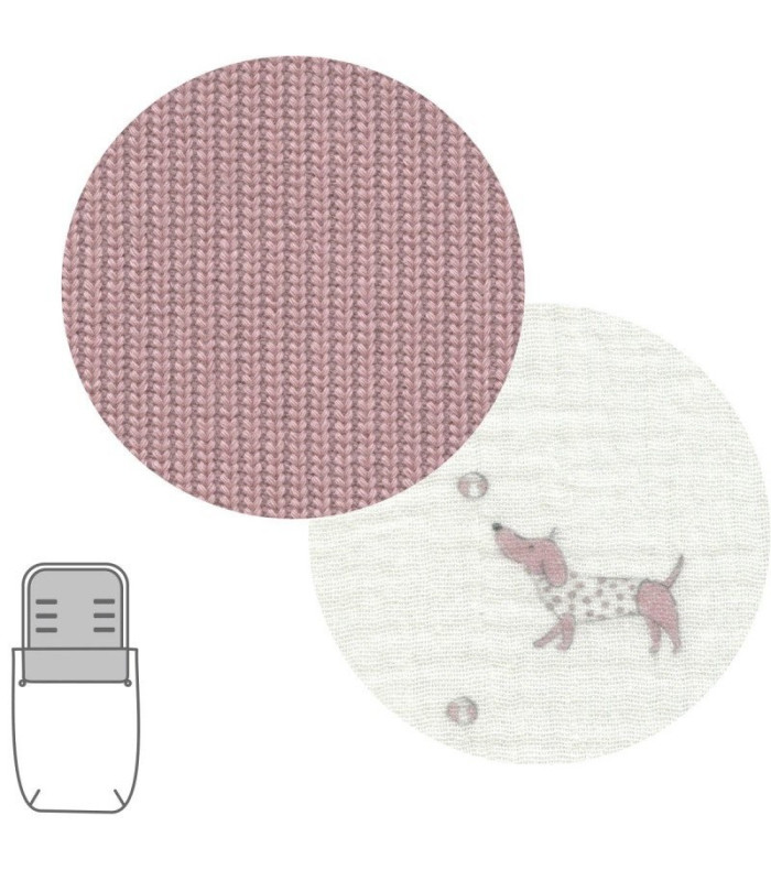 Saco Capazo + Colchoneta Puppy Rosa 35X80X6 Cm
