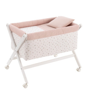 Minicuna Tijera Madera Blanca Calma Rosa