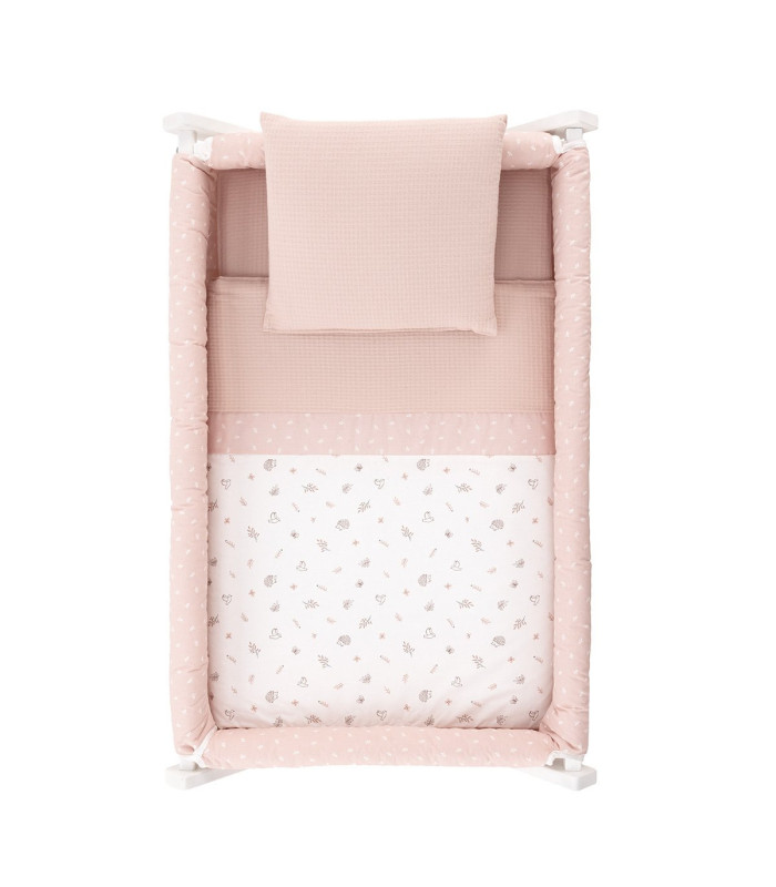 Minicuna Tijera Madera Blanca Calma Rosa
