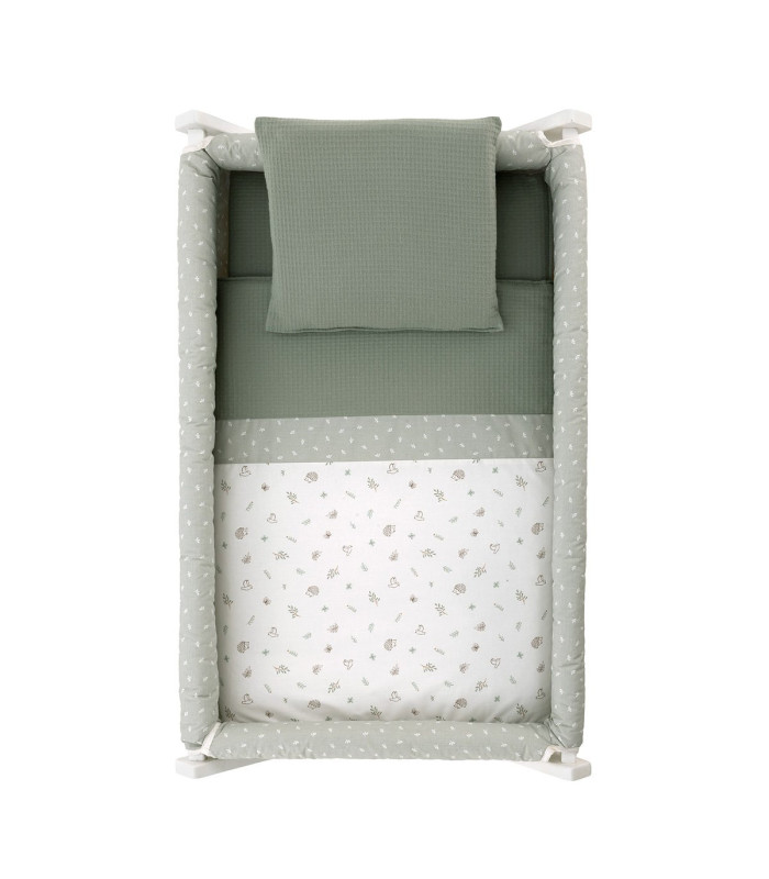 Minicuna Tijera Madera Blanca Calma Verde