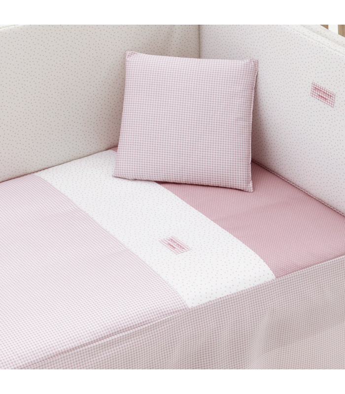 Cambrass Juego 2 Piezas Colcha Invierno-Verano Cuna 70 Vichy 10 Rosa Outlet