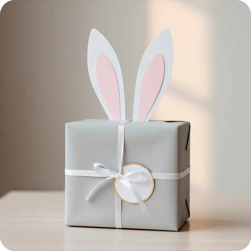 Envolver regalo con forma de conejo